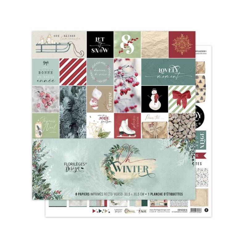 Kit Papiers Imprimés Florilèges - Oh Winter 30.5 X 30.5