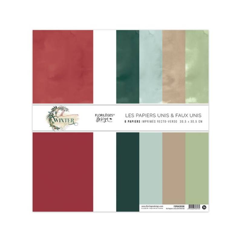 Kit Papiers Unis Florilèges - Oh Winter 30.5 X 30.5