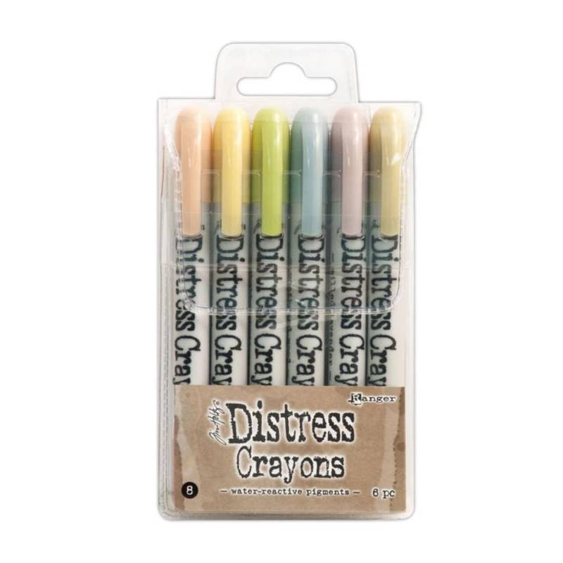 Distress Crayons - 6 feutres aquarelles assortis - Set 8