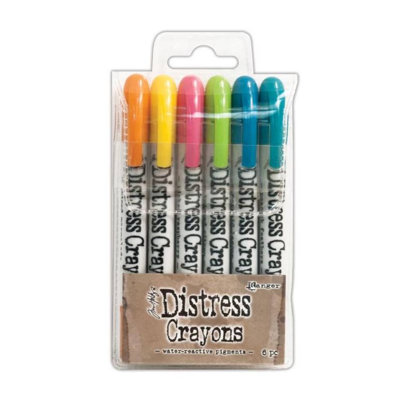 Distress Crayons - 6 feutres aquarelles assortis - Set 1