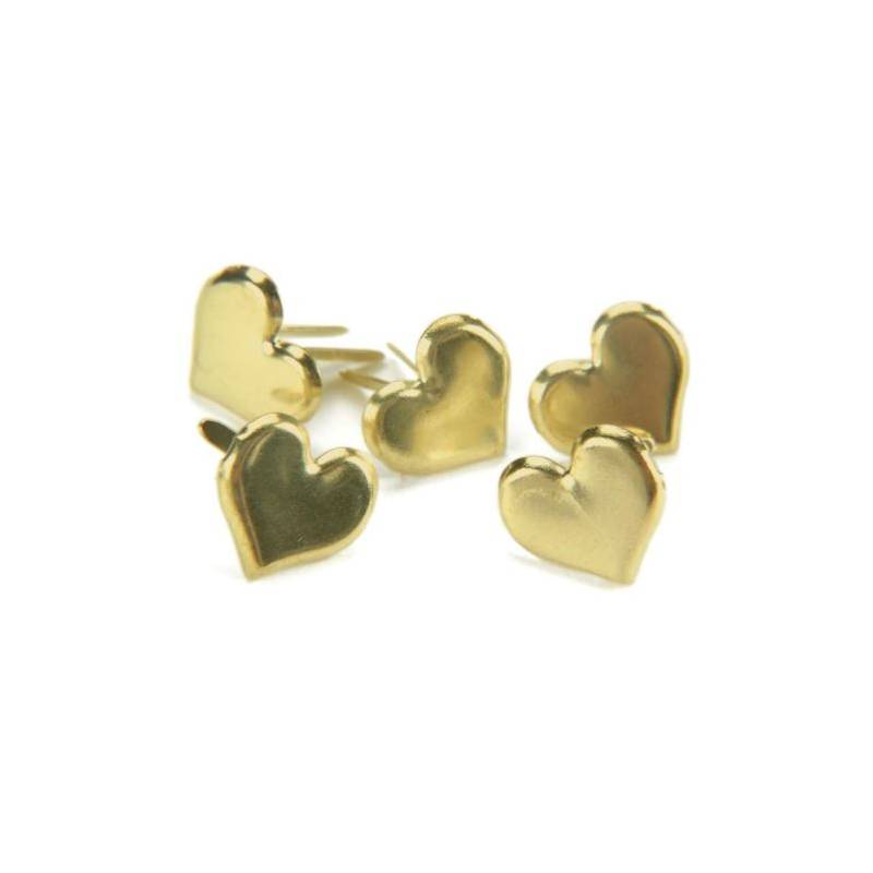 Mini brads métalliques (50p) - Coeur or