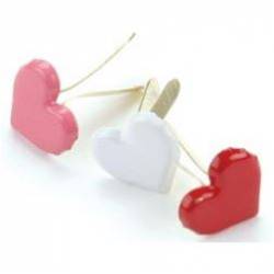 Mini brads métalliques (50p) - Coeurs: rouge, blanc & rose