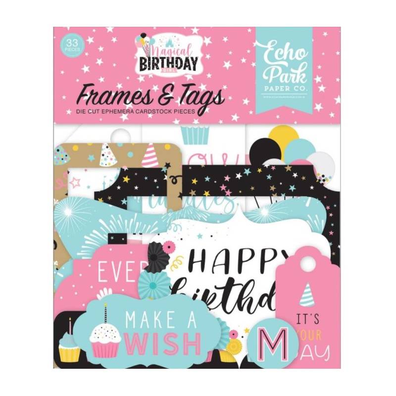 Die Cuts - Echo Park - Magical Birthday - Girl Frames & Tags