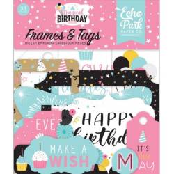 Die Cuts - Echo Park - Magical Birthday - Girl Frames & Tags