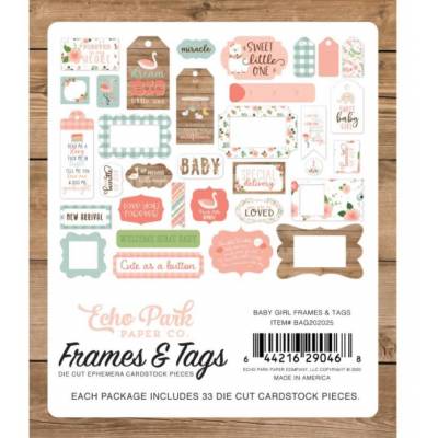 Die Cuts - Echo Park - Frames & Tags - Baby Girl