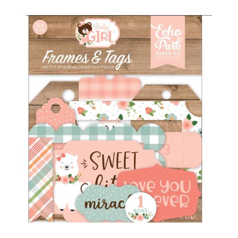 Die Cuts - Echo Park - Frames & Tags - Baby Girl