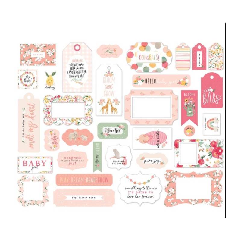 Die Cuts - Echo Park - Frames & Tags - Welcome Baby Girl