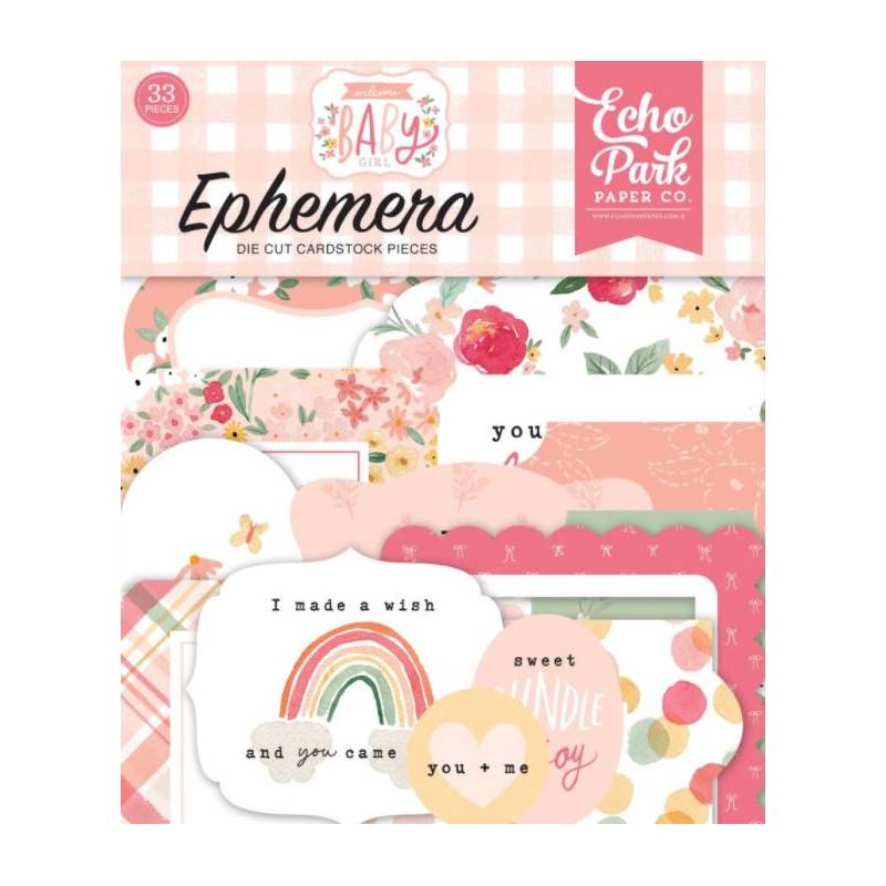 Die Cuts - Echo Park - Ephemera - Welcome Baby Girl