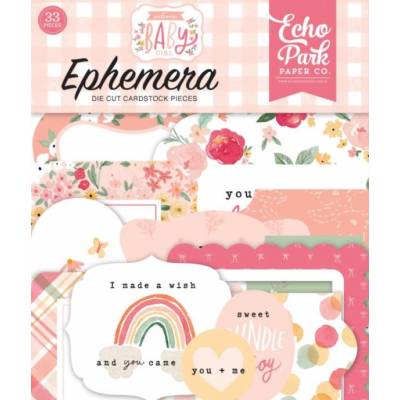 Die Cuts - Echo Park - Ephemera - Welcome Baby Girl