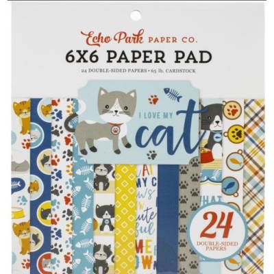 Pack Papier 15.2 x 15.2 - Echo park - I love my cat