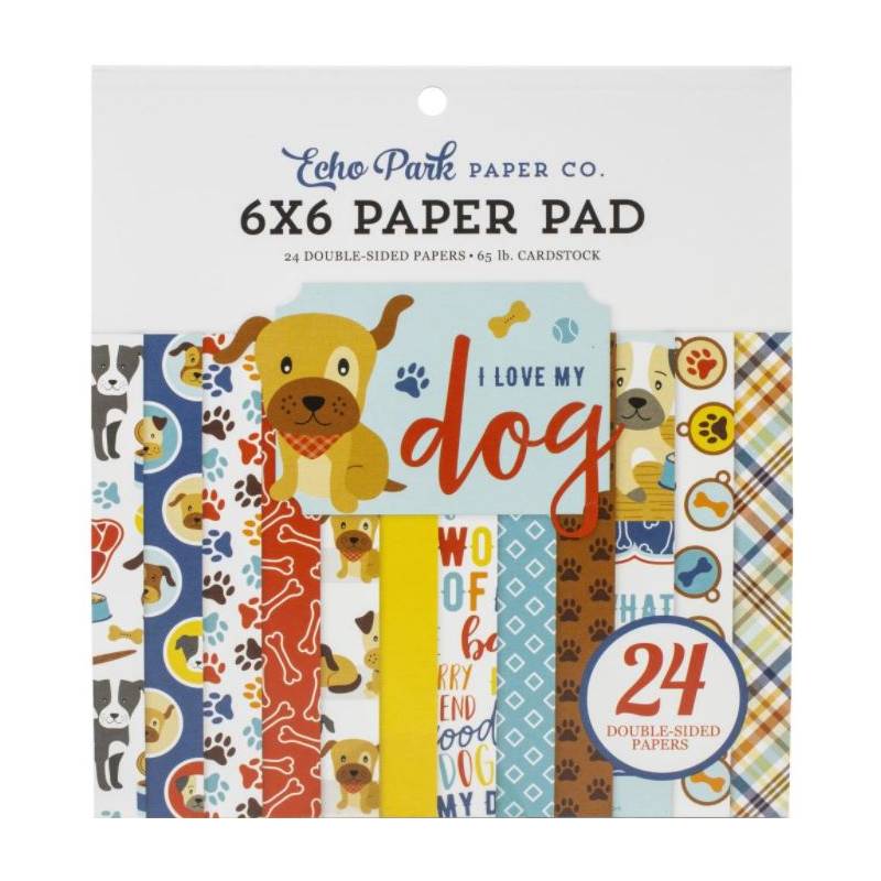 Pack Papier 15.2 x 15.2 - Echo park - I love my dog