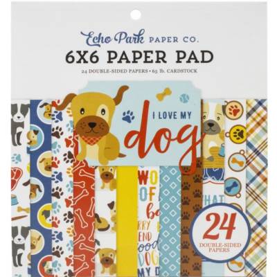 Pack Papier 15.2 x 15.2 - Echo park - I love my dog