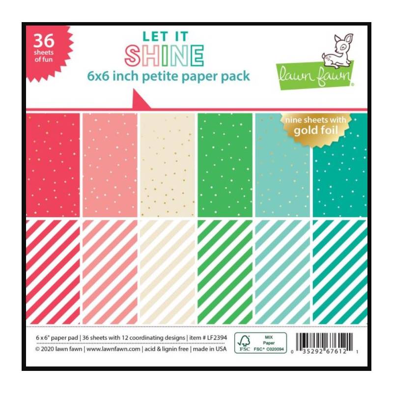 Pack Papier 15.2 x 15.2 - Lawn fawn - Let it shine