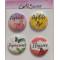 Lot de 4 badges 38mm CartoScrap - Papilloner