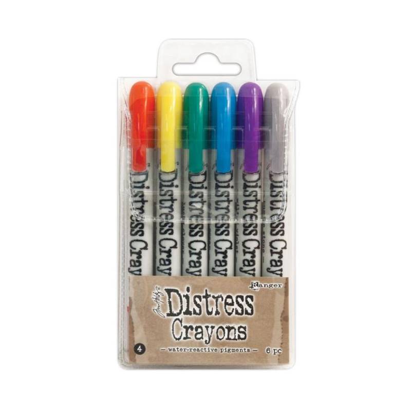 Distress Crayons - 6 feutres aquarelles assortis - Set 04