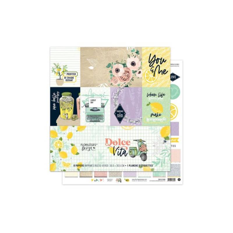 Kit Papiers Imprimés Florilèges - Dolce Vita 30.5 X 30.5