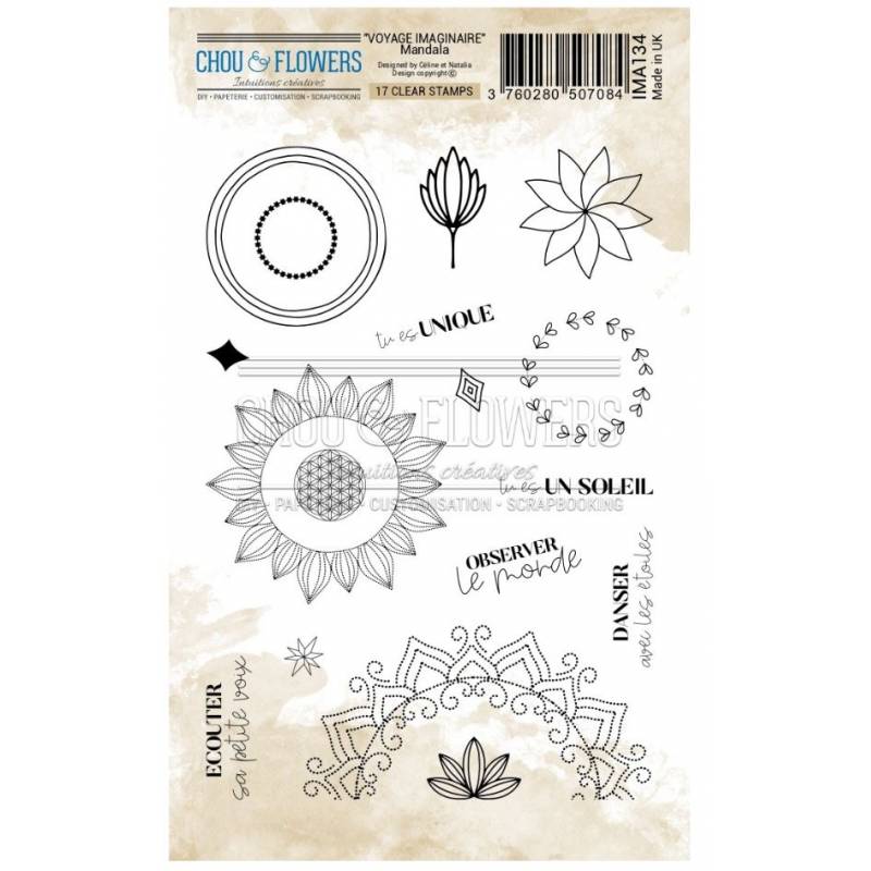 Tampons Clear - Chou & Flowers - Mandala