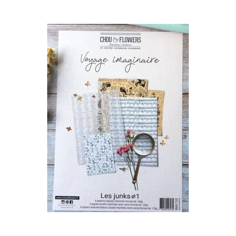Pack Papier A4 - Chou & Flowers - Voyage imaginaire - Les Junks
