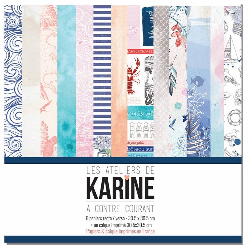 Pack Papiers 30 x 30 - Les Ateliers de Karine - A contre courant