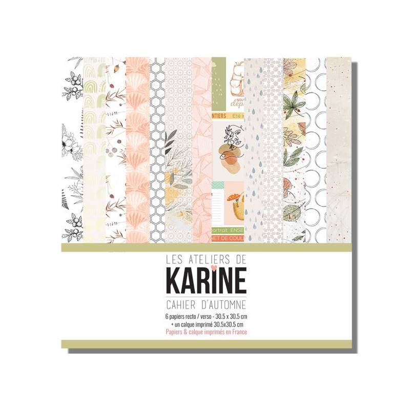 Pack Papiers 30 x 30 - Les Ateliers de Karine -Cahier d'automne