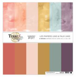 Kit Papiers Unis Florilèges - Vue sur mer - 30.5 X 30.5