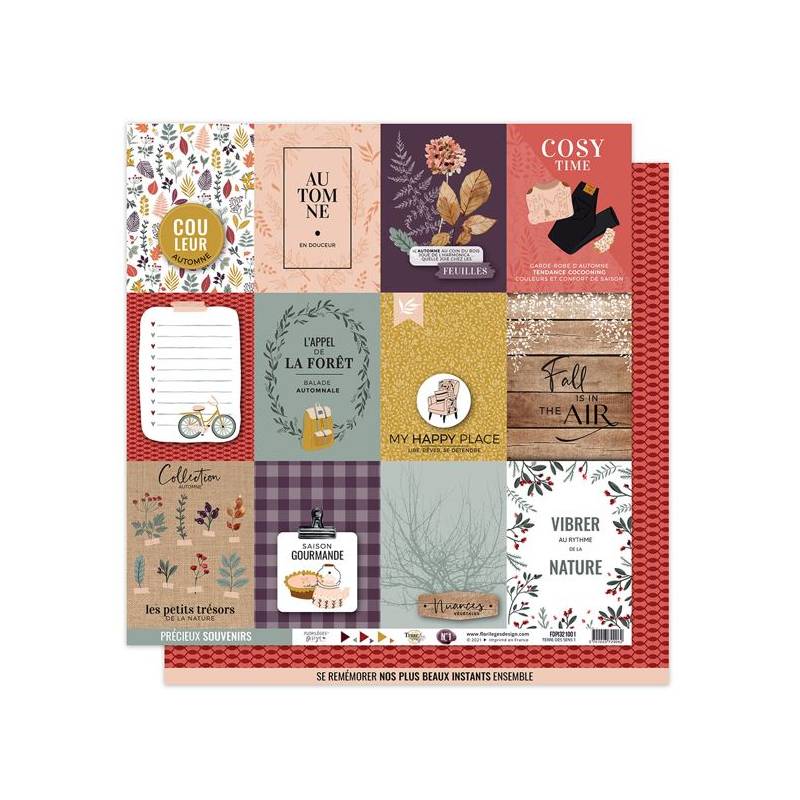 Kit Papiers Imprimés Florilèges - Terre des sens - 30.5 X 30.5