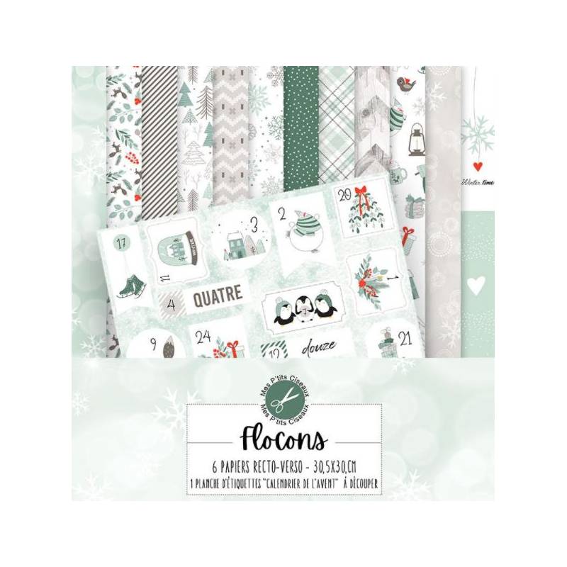 Pack Papier 30.5 x 30 - Mes P'tits Ciseaux - Collection Flocons