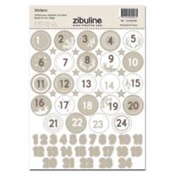 Stickers - Chiffres calendrier de l'avent - Beige