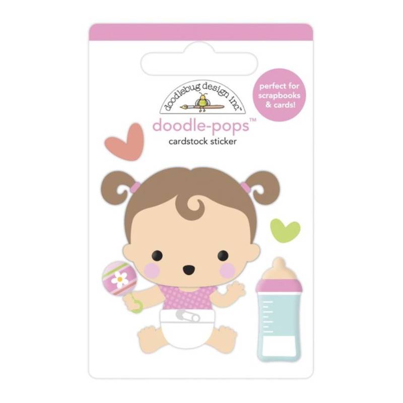 Stickers Relief- Doodlebug - Naissance - Bébé fille