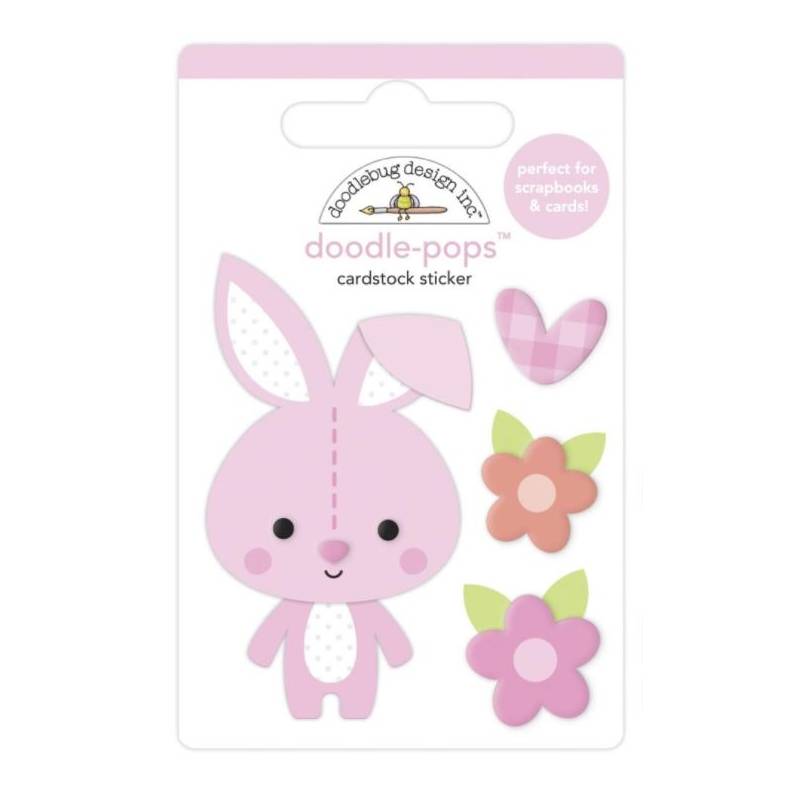 Stickers Relief- Doodlebug - Naissance - Lapin doudou