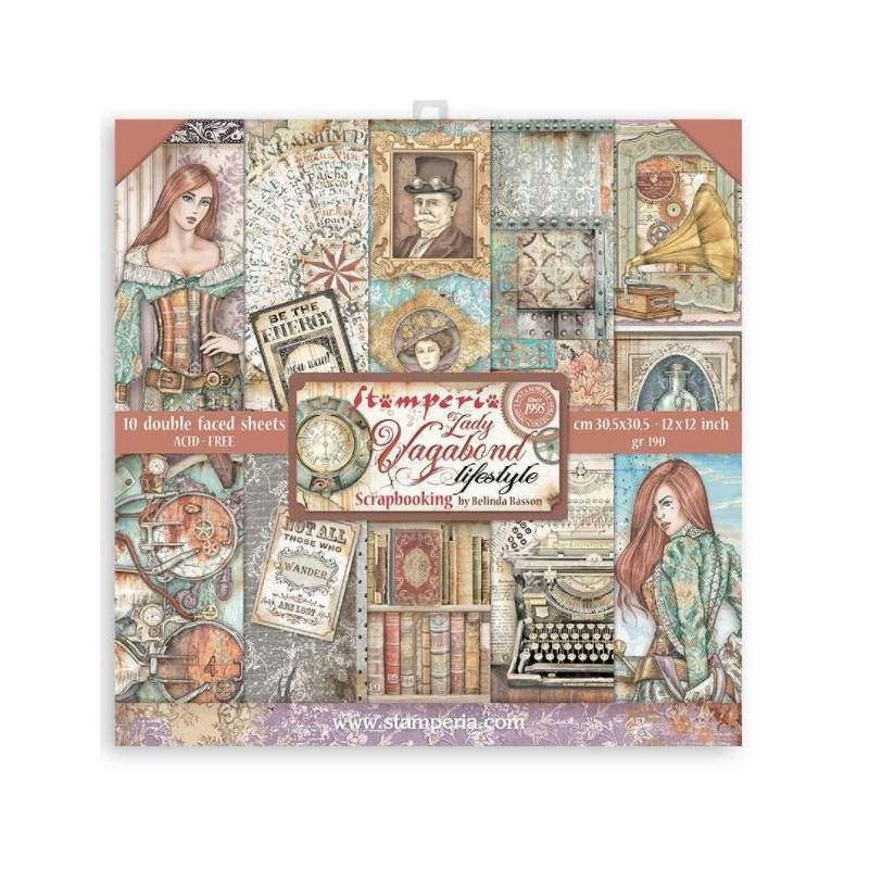 Pack papier 30.5 x 30.5 - Stamperia - Lady Vagabond