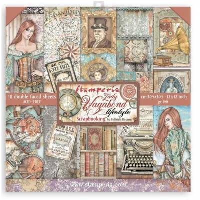 Pack papier 30.5 x 30.5 - Stamperia - Lady Vagabond