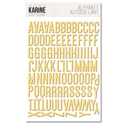 Alphabet adhésif en mousse - Karine - Romance - Jaune