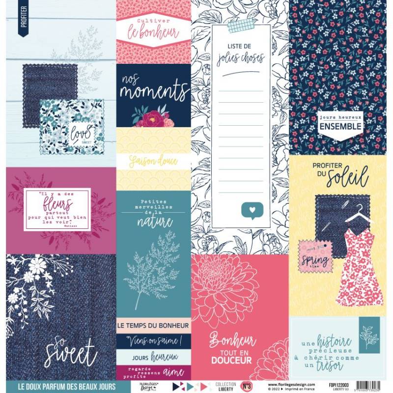 Kit Papiers Imprimés Florilèges - Liberty - 30.5 X 30.5