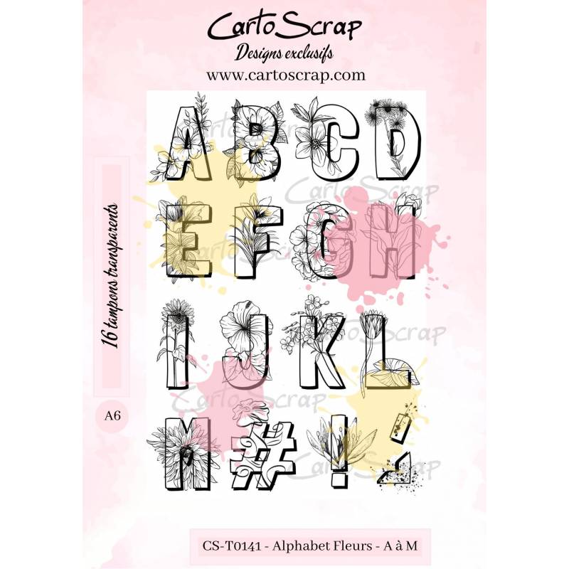 Tampons CartoScrap - Alphabet Fleurs A à M