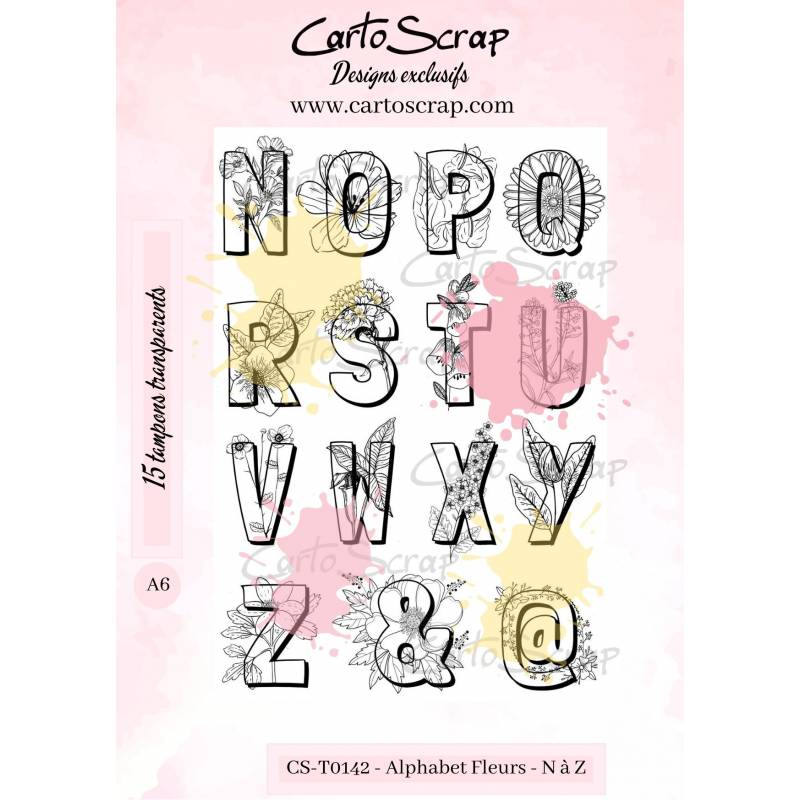 Tampons CartoScrap - Alphabet Fleurs N à Z