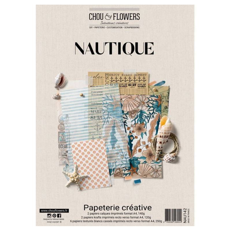 Pack Papiers A4 - Chou & Flowers - Nautique