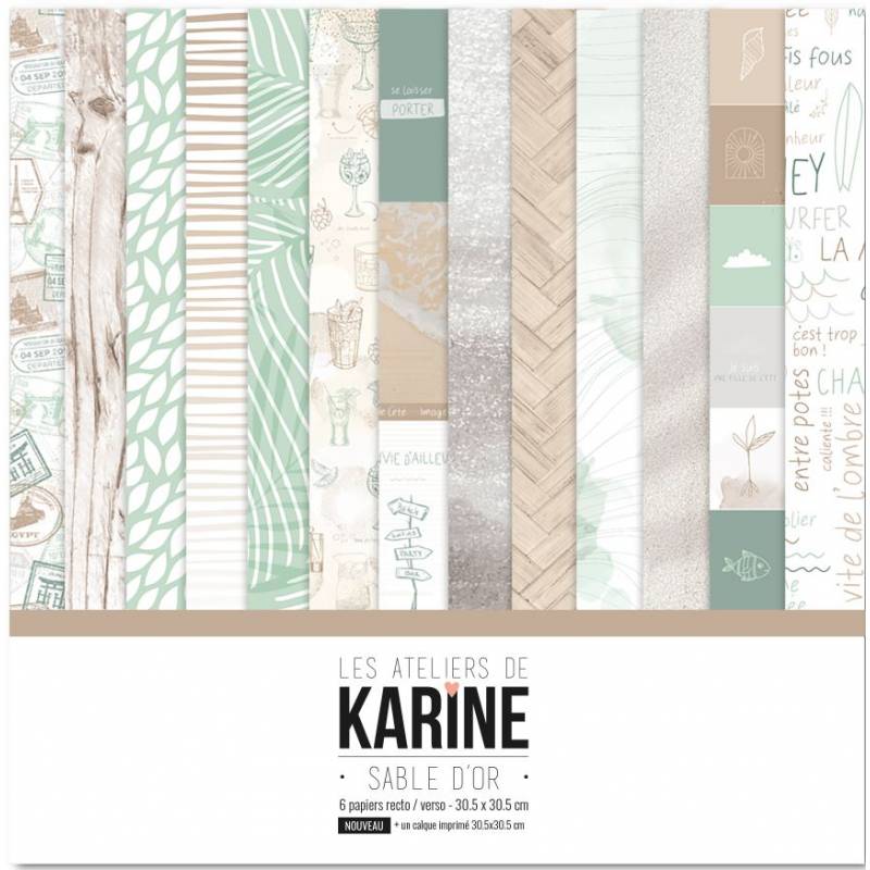 Pack Papiers 30 x 30 - Les Ateliers de Karine - Sable d'Or