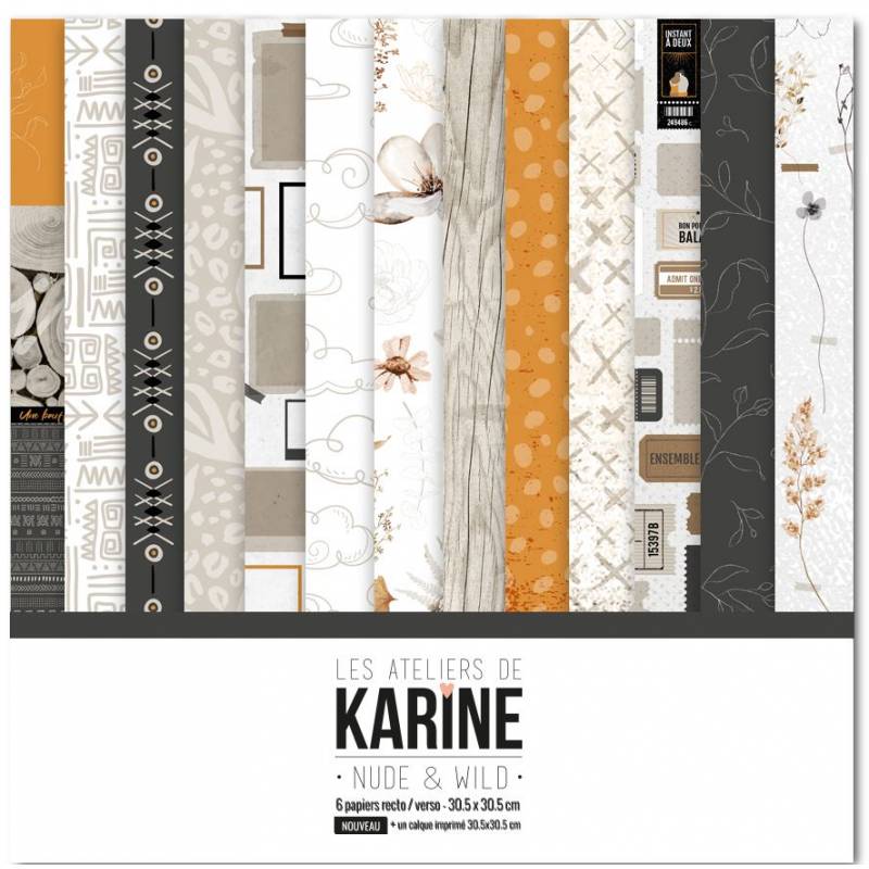 Pack Papiers 30 x 30 - Les Ateliers de Karine - Nude & Wild