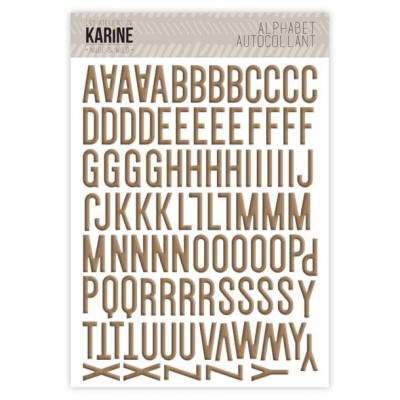 Alphabet adhésif en mousse - Marron glacé - Les Ateliers de Karine