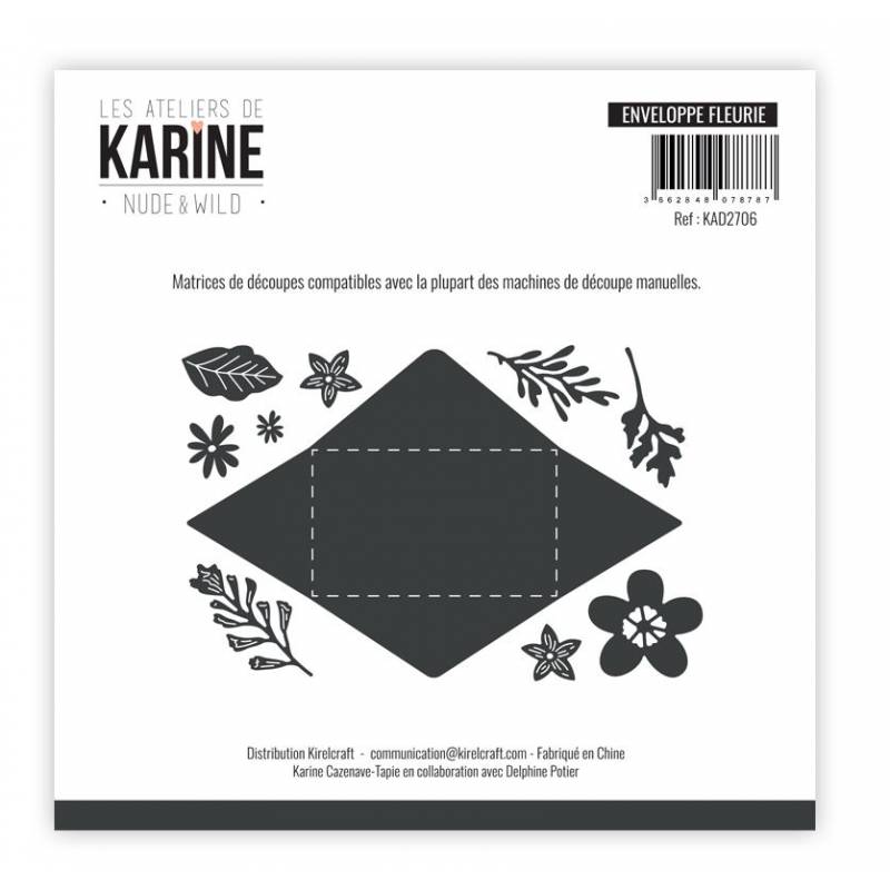 Dies - Collection Nude & Wild - Enveloppe fleurie - Les Ateliers de Karine