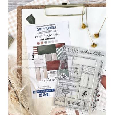 Tampons Clear - Forêt enchantée - Chou & Flowers - Fond Patchwork