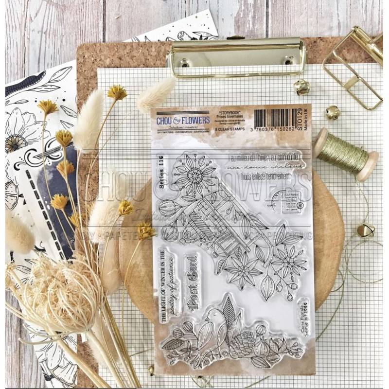 Tampons Clear - Storybook - Chou & Flowers - Frises hivernales