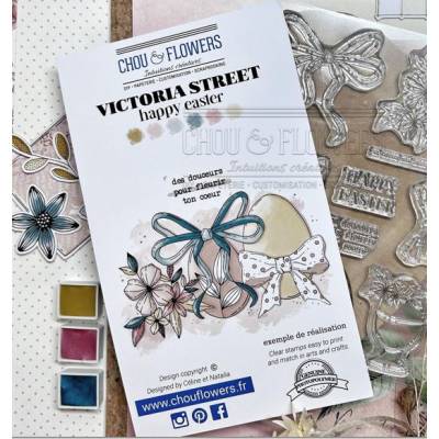 Tampons Clear - Happy Easter- Chou & Flowers