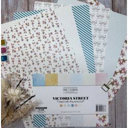 Pack Papiers A4 - Chou & Flowers - Victoria Street - Imprimé Aquarelle