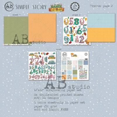 Pack Papiers 30 x 30 - TandiArt - Simple Story: Birthday