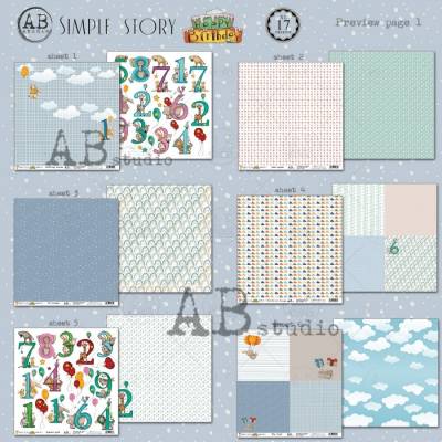 Pack Papiers 30 x 30 - TandiArt - Simple Story: Birthday
