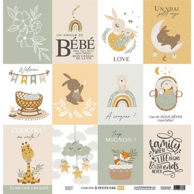 Kit Papiers Imprimés Florilèges - A Petits Pas - Boy - 30.5 X 30.5