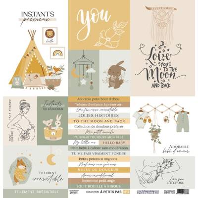 Kit Papiers Imprimés Florilèges - A Petits Pas - Boy - 30.5 X 30.5