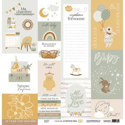 Kit Papiers Imprimés Florilèges - A Petits Pas - Boy - 30.5 X 30.5